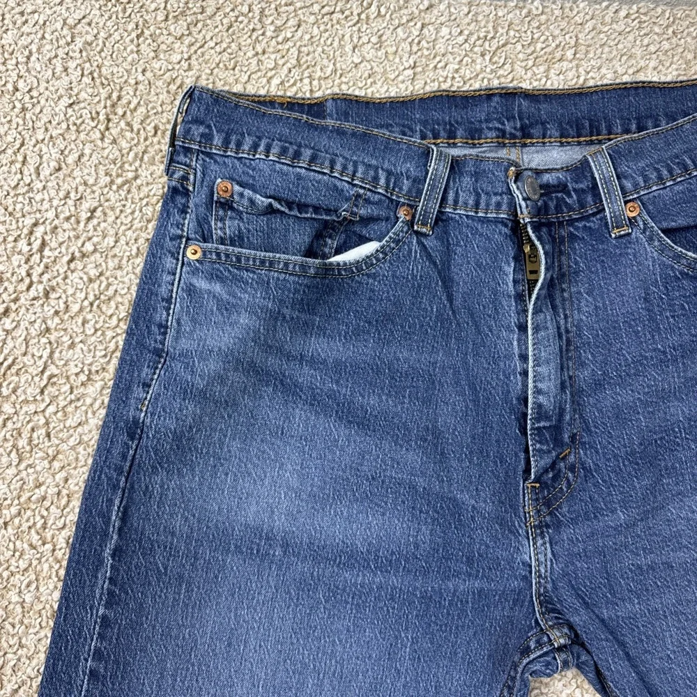 Levi's 505 Jeans Mens 36x29 Blue Regular Fit Straight Leg Medium Wash Stretch